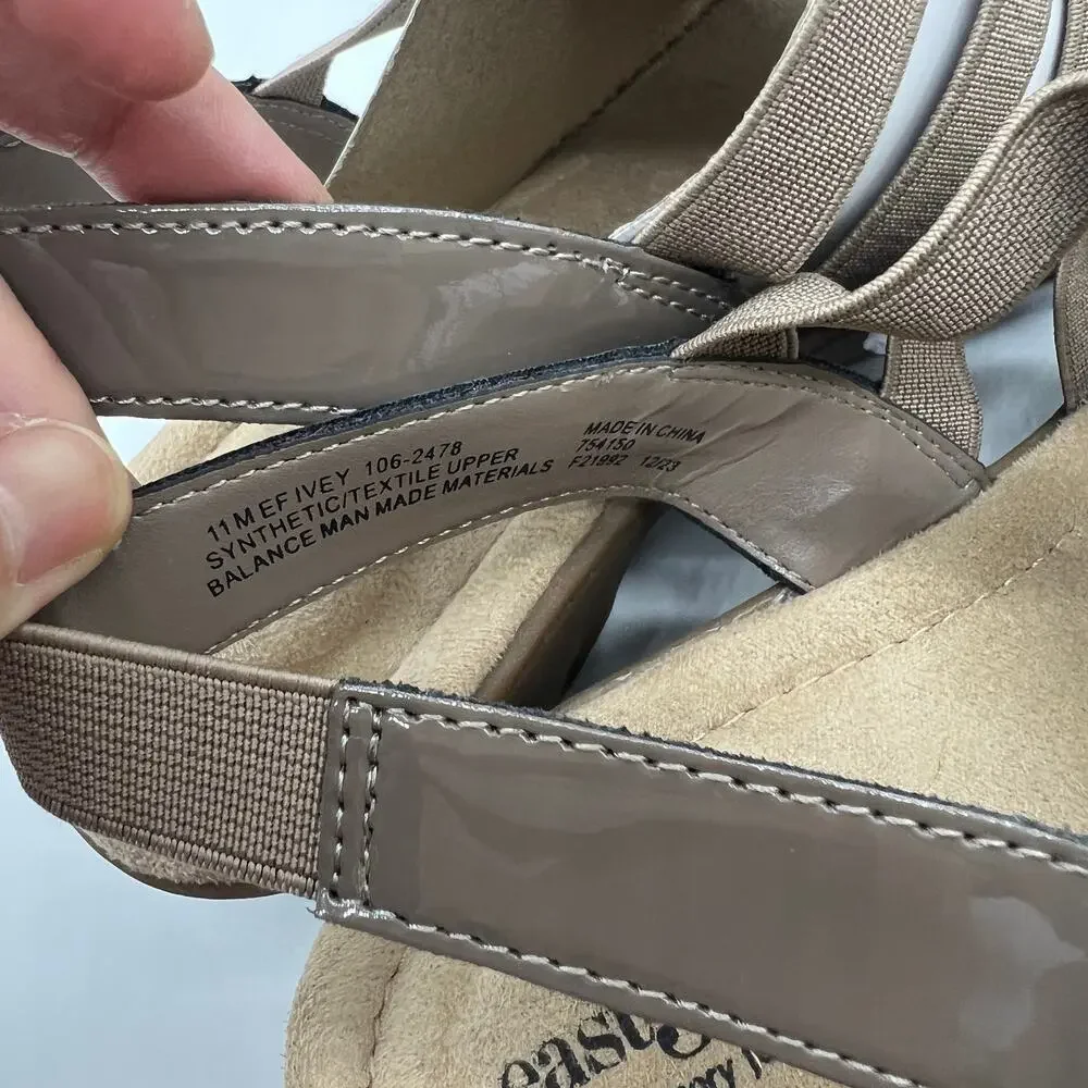 East 5th Ivey Women's Memory Foam Sling Back Sandals Brown Nude Size 11M